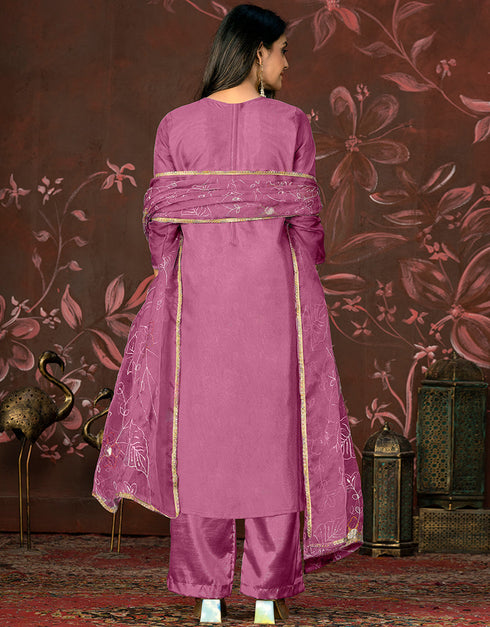 fashionable purple organza designer party wear heavy salwar suit collection with purple santoon 13603-acy3693 Close-up View